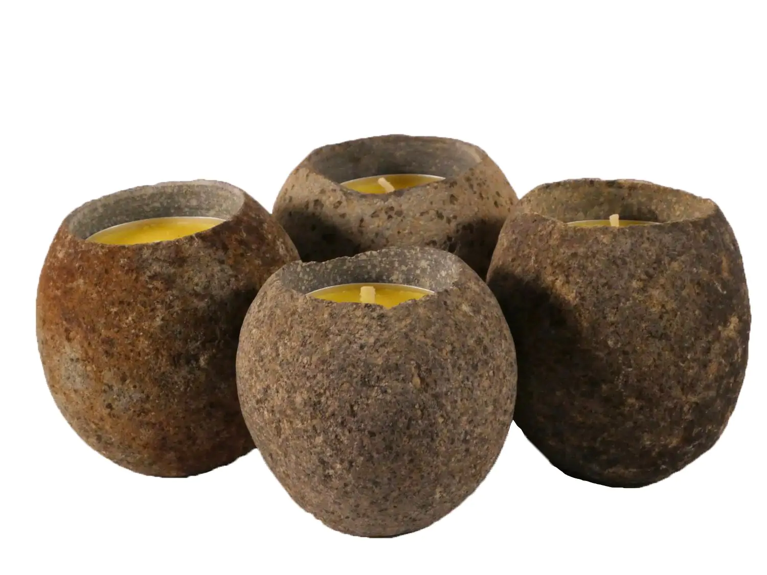  Product image 2 of the product “Small pebble as fragile t-light holder. dia. 42mm made of Riverstone ”